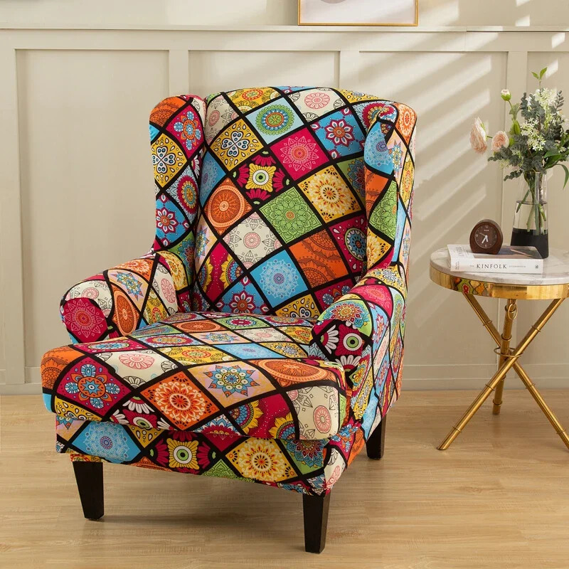 Cover Slipcover 2 Piece Spandex Wing Slipcovers Armchair Cov