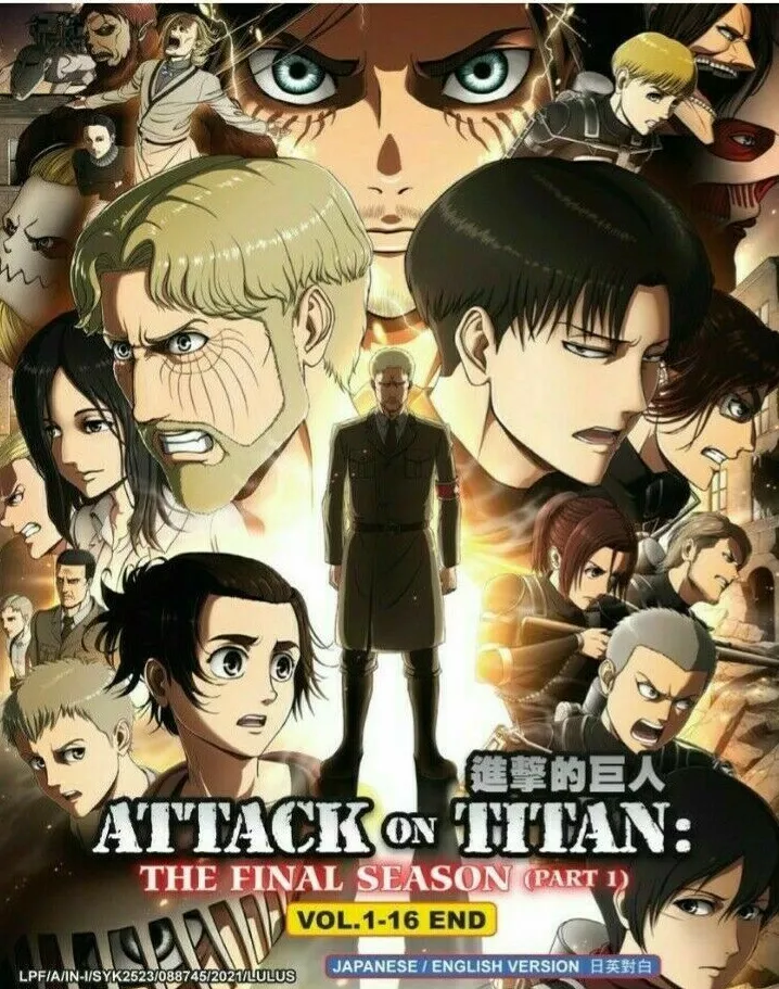 Attack On Titan :The final season (Season 4) - Part 1, 1-16 end DVD with  Eng Dub