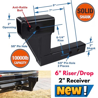 TOPTOW Prolunga Per Gancio Traino Estensibile 2" Rialzo/ribasso 10.000 Lbs