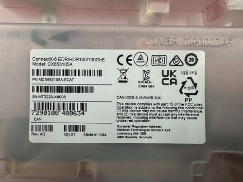 NEW Mellanox CX653105A ConnectX-6 EDR/HDR 100GB Ethernet Adapter MCX653105A-ECAT - Picture 1 of 9