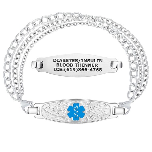 Divoti Sport Medical Alert Bracelet – Adjustable Silicone Band With Engraved Stainless Steel Tag For Allergies, Diabetes, Epilepsy (Red, Pro Size) - View #3