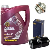 MotoröL Set 5W-30 5 Liter + ÖLfilter SM 122 + Schraube FüR VW Transporter IV 2.4