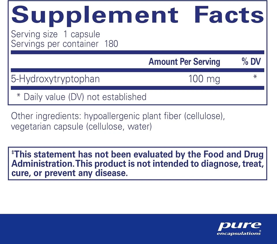 Pure Encapsulations 5-HTP 100 mg - Salud cerebral, apetito y regulación del sueño 180 Foto 2 de 4
