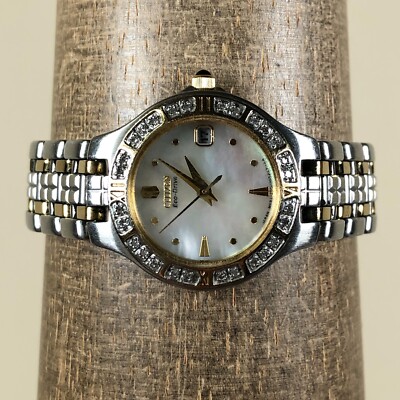 Citizen Eco-Drive Ladies E011-S031109 Pave MOP Dial Solar 25mm