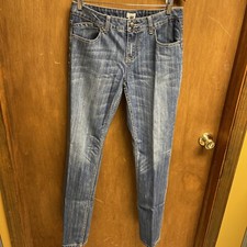 Women CACHE blue jeans pants denim size 4 Skinny straight leg  A7