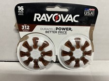 RAYOVAC 16-Pack: 312 Hearing Aid Batteries - New