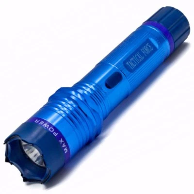 BLUE 350 Million Volt Personal Security Stun Gun LED FlashLight + Case NEW