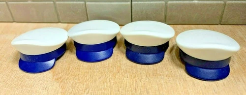 Playmobil accessories 4 caps Kepi police gendarme army - CUSTOM RARE