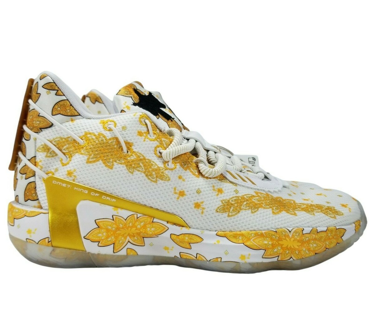 Adidas Dame 7 x Ric‎ Flair \'White Gold Metallic\' WWE Men\'s Size 8 Adidas Dame 7 X Ric Flair Gold White FX6616 WWE Limited  main image 2