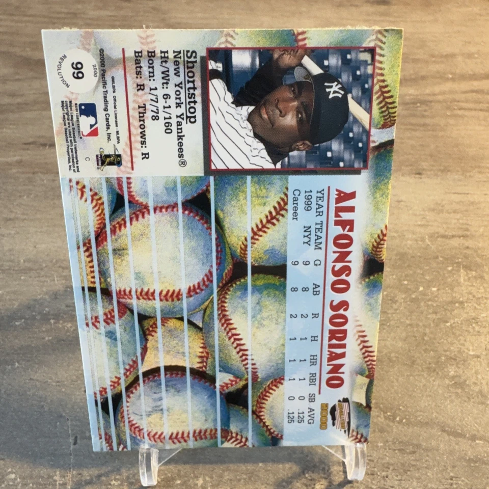 2000 Pacific Revolution - #99 Alfonso Soriano Free Shipping - Image 2 of 2