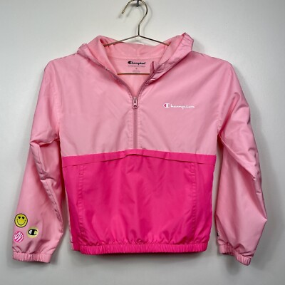 Champion Windbreaker Pink Colorblock Pullover Jacket Girls