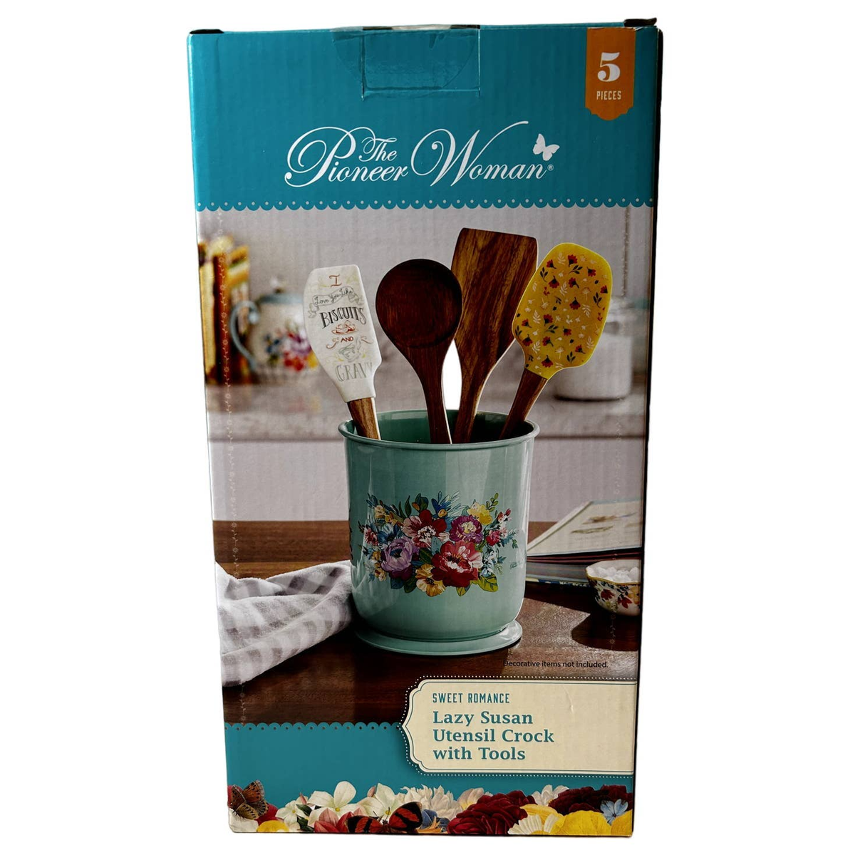 pioneer woman lazy susan utensil holder