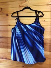 Two Piece Women  s Plus Size Bathing Suit Swimwear Swimsuit   Blue Black New  