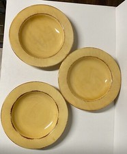 Set Of 3 Vintage Pier 1 TOSCANA GOLD Soup Cereal 9.25” Bowls Italy Handpainted