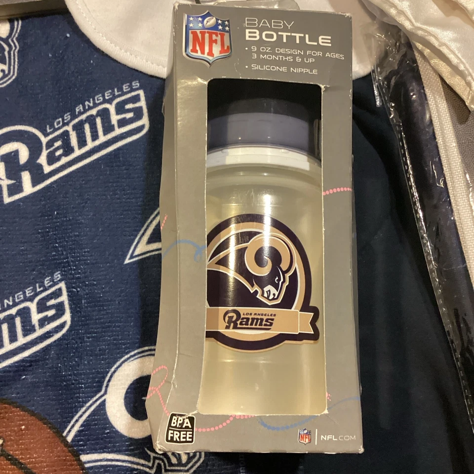 11 件 NFL 官方洛杉矶公羊队球迷包 0-3 紧身衣围兜旗帜标志爸爸 — 第 4/4 张图片