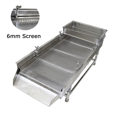 220V Single Layer Stainless Steel Linear Vibrating Screen with 6mm Screen 120W