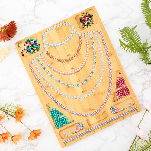 Bead Board for Jewelry Making Bamboo Beading Board Sturdy Jewelry