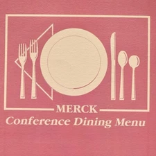 Vintage 1980s Merck Conference Dining Restaurant Menu Pharmaceutical Company