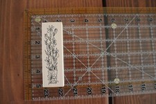 JUDITH Tall Pot Flowers Plant Daisy I-136 Wood Rubber Stamp R