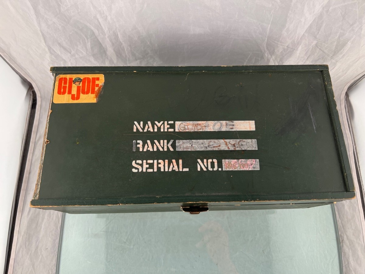Vintage 1960's GI Joe Footlocker Wood Army Green Storage Box only