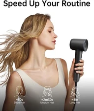 Laifen Hair Dryer, High Speed 200M Ionic Blow Dryer with 110, 000 RPM Brushless