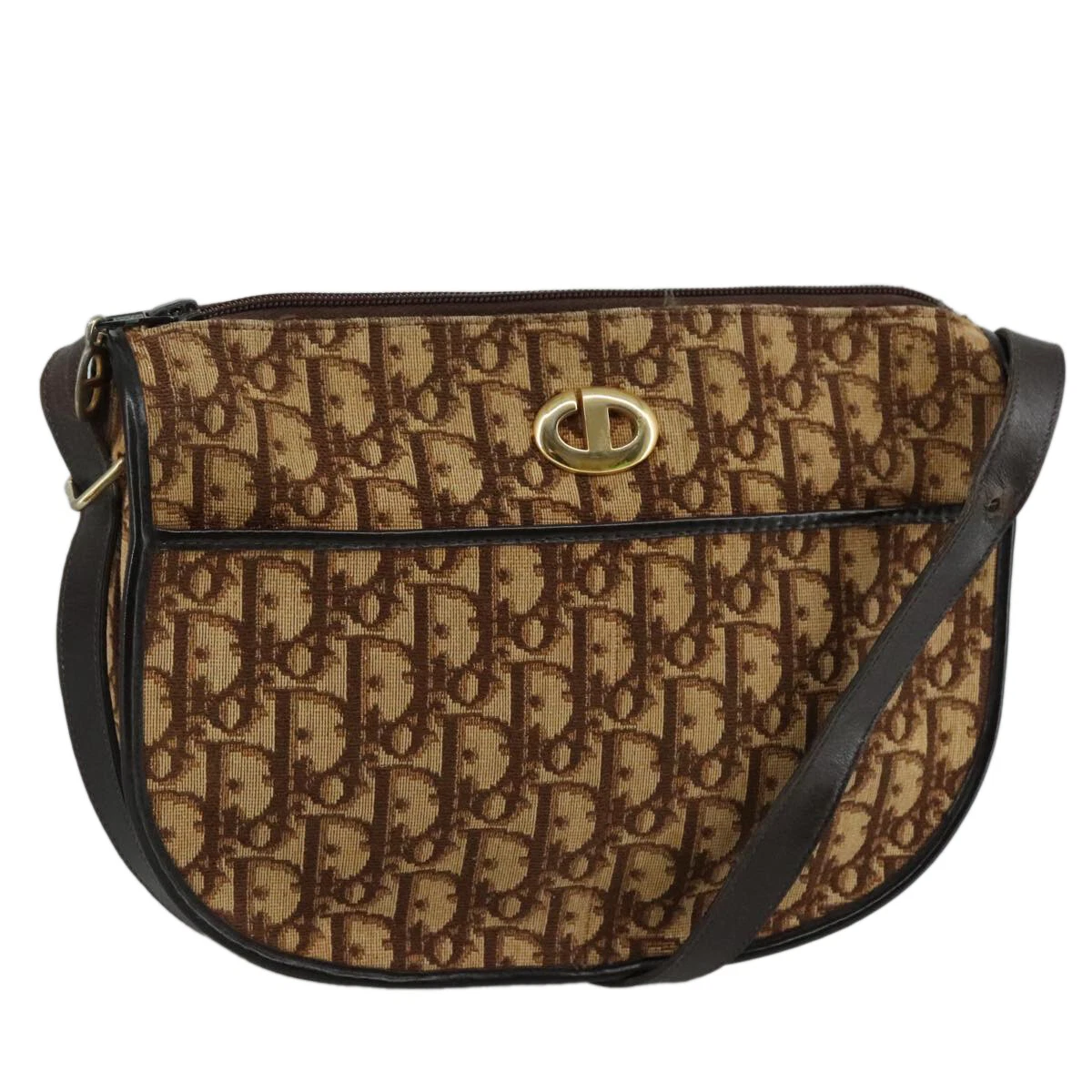 Sac bandoulière Christian Dior trotteur toile marron authentique 108645