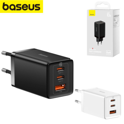 Baseus Ladegerät GaN 65W Schnellladegerät Wandladegerät Netzteil Lade Adapter