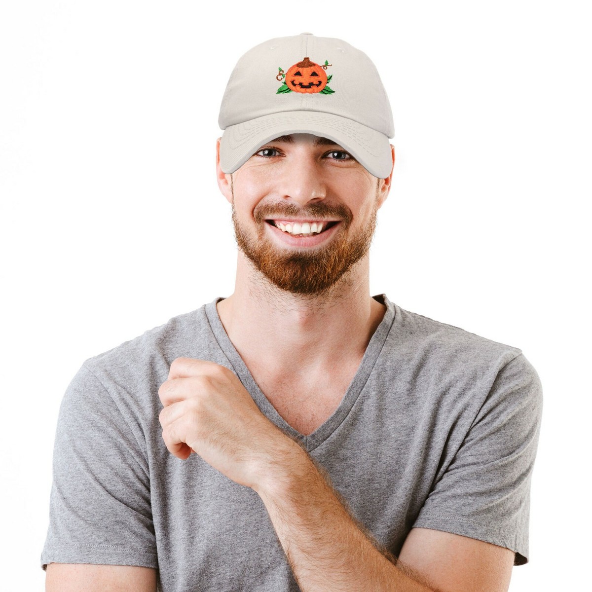 DALIX Jack-O-Lantern Halloween Pumpkin Hat - Black Baseball Cap For Men & Women, Adjustable