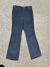 Vintage Retro 70s Mens Blue Corduroy Flare Pants 39x29 Custom Tailored