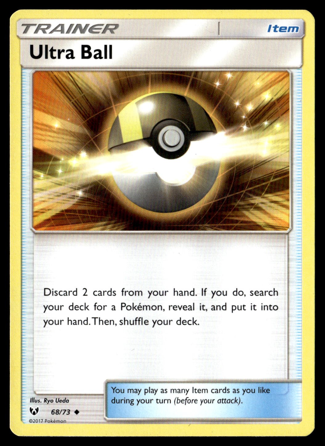 Ultra Ball 68/73 Uncommon Shining Legends Pokemon Lightly Played