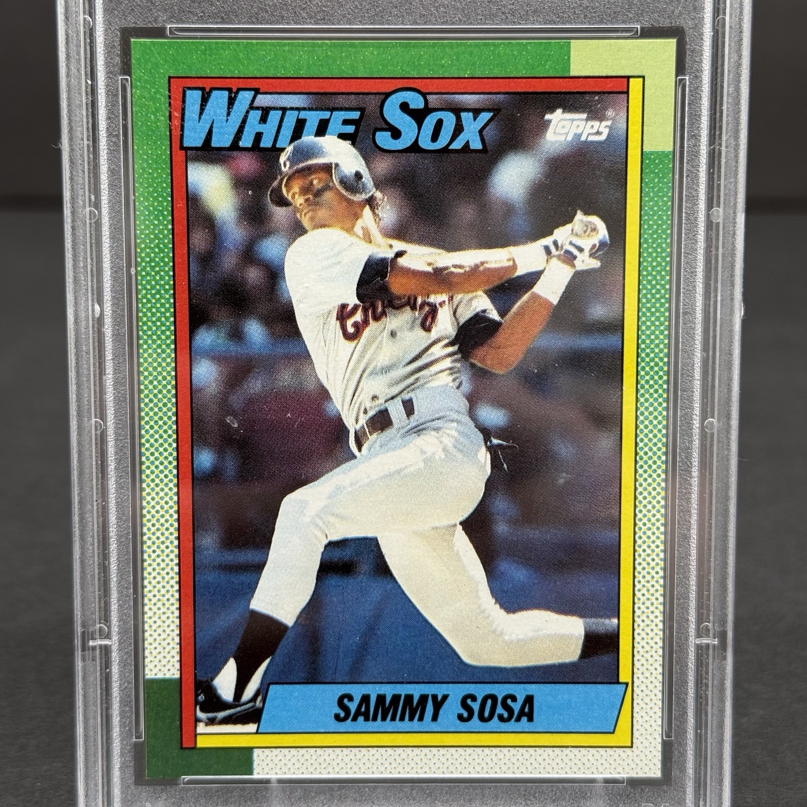 1990 Topps #692 Sammy Sosa Rookie RC Chicago White Sox PSA 9 MINT view 2