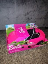 Barbie Convertible 2-Seater Vehicle, Pink Car with Rolling Wheels