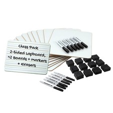 Charles Leonard Dry Erase Board Class Pack - Includes 12 Plain/Lined 2-Sided ...