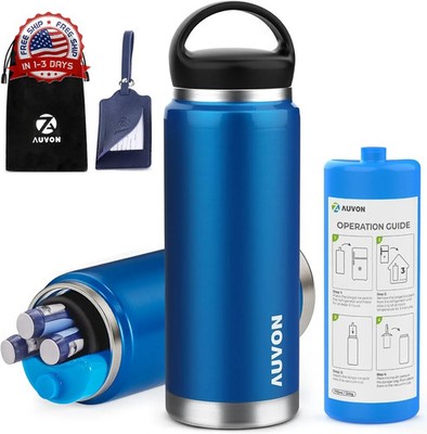 AUVON Insulin Cooler Travel Case Keeps Insulin Cool up to 44H for 3-5 Pens, Gel