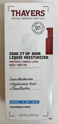 Thayers Soak It Up 80hr Liquid Moisturizer Normal Dry Non-Comedogenic 2.5 fl oz