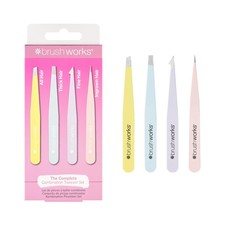 Image of Brushworks HD 4 Piece Combination Tweezer Set - Mixed