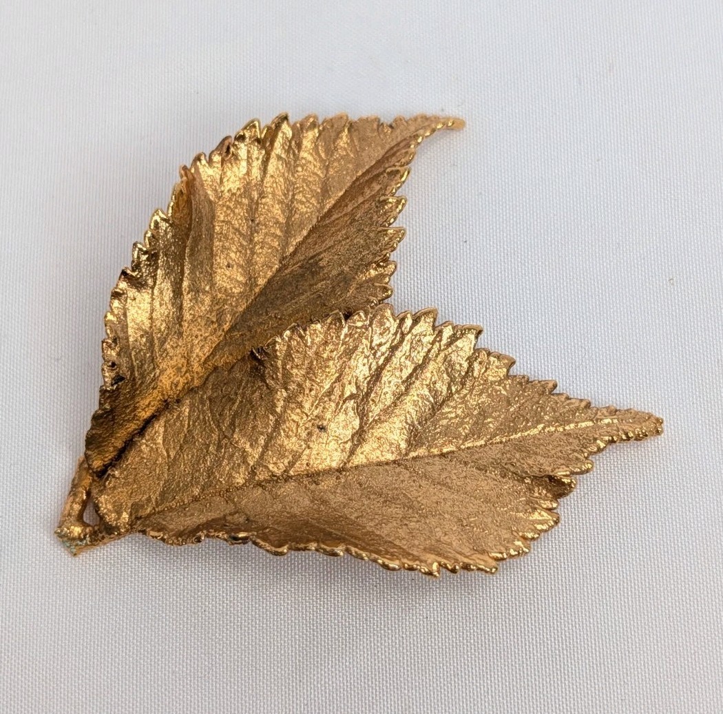 Women's Vintage Gold Plated Dipped Real Double Le… - image 3