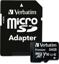 64GB Premium Microsdxc Memory Card with Adapter UHS-I V10 Class 10 Supports Full