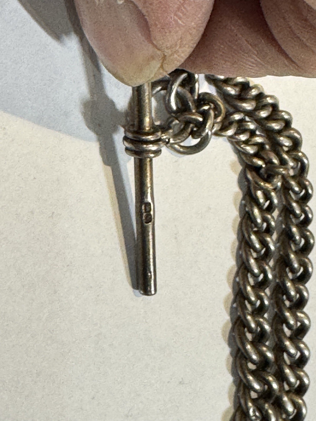 Antique Solid Silver Pocket Watch And Double Albe… - image 7