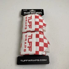 Tuff Villian Wrist Wraps 16" Pink White Checker New Lifting Weight Training