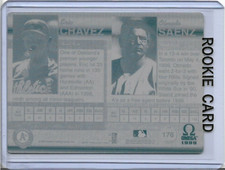 1/1 ERIC CHAVEZ ROOKIE 1999 PACIFIC OMEGA CARD PRINTING PLATE OAKLAND ATHLETICS