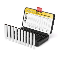10PCS 3/8-Inch Drive Metric Deep Socket Set, 8-17MM Deep Sockets, Extra Long,...