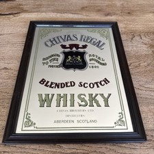 Chivas Regal Blended Scotch Whisky Vintage Pub Mirror. Wooden Frame