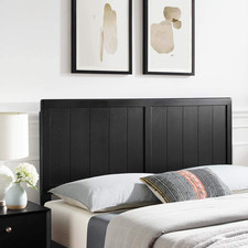 MOD-6219-BLK Robbie King Wood Headboard, Black