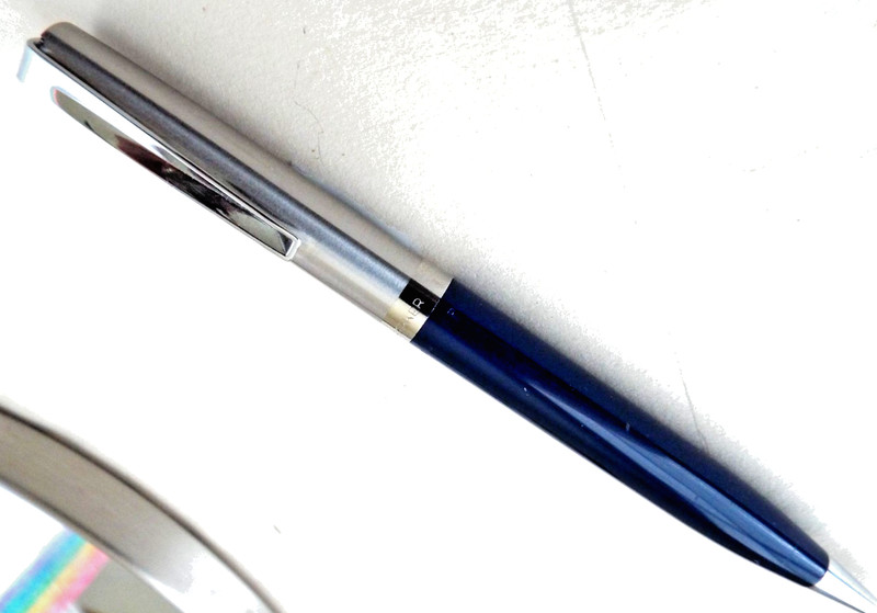 VINTAGE OLD PARKER 21 SILVER STEEL BLACK PENCIL 0.9 MM LEAD CARTRIDGE 1950s USA