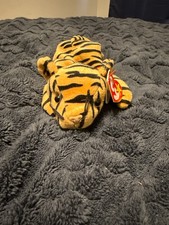Ultra Rare! Ty Beanie Baby “Stripes” the Tiger 1995 Multiple Tag ERRORS 1st Edt