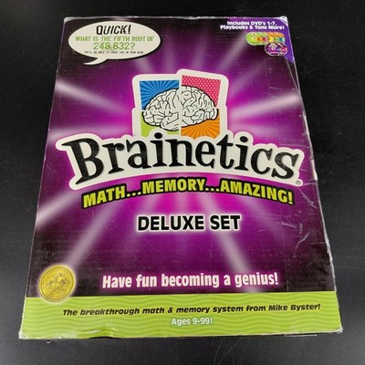 Brainetics Deluxe Set Math Memory Learning DVDs 1-7 Playbooks Kit Cards Ages 9+