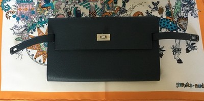 NIB Hermes Kelly To Go Bag Wallet Bleu De Prusse Evercolor