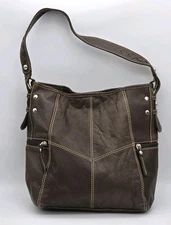 Great American Leather Works Purse Dark Brown Genuine Leather Shoulder Bag 