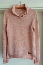 Strickpullover, Oxmo, Gr. S, Baumwolle, Stehkragen, Lachs meliert, Top Zustand